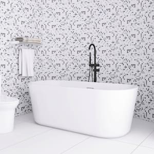 60 in. x 29.5 in. Acrylic Flatbottom Freestanding Soaking Bathtub in White