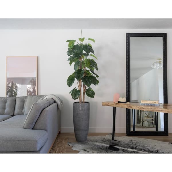VINTAGE HOME 88 in. Tall Artificial Faux Real Touch Scindapsus Aureus With Burlap Kit And Resin Planter