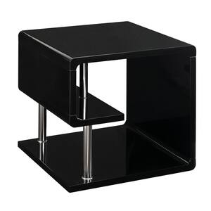 Ninove I 23.63 in. Black Square Wood Top End Table