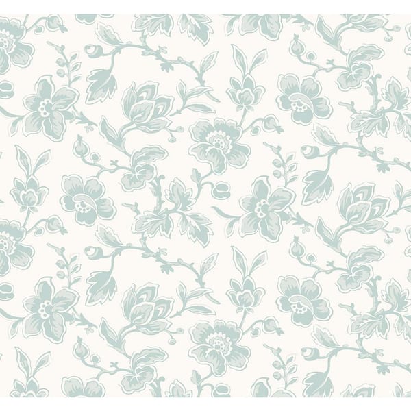 Seabrook Designs 60.75 sq. ft. Pistachio Bella Vista Floral Paper Unpasted Wallpaper Roll