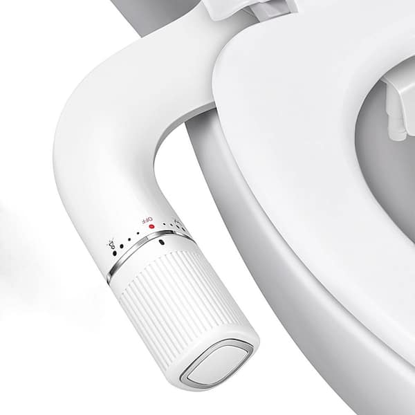 Ultra-Slim Bidet Attachment for Toilet with Adjustable Cold Water Pressure and Stainless Steel Inlet, Silver