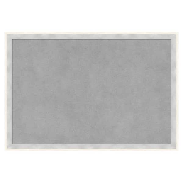 Amanti Art Paige White Silver 19 in. x 13 in Framed Magnetic Board