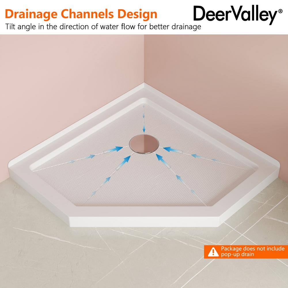 White 36" x 36" Neo-Angle Acrylic Shower Base