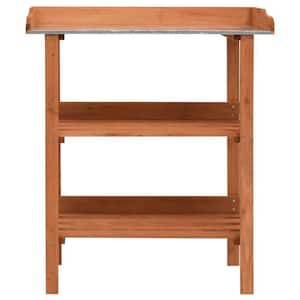 29.9 in. x 14.6 in. x 35 in. Fir Wood Plant Stand