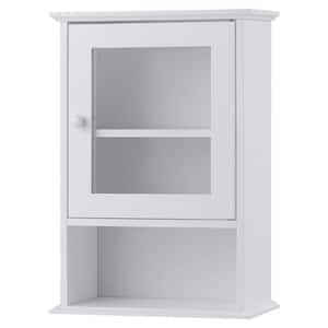 14 in. W x 20 in. H x 7 in. D Bathroom Wall Cabinet with Adjustable Shelf in White