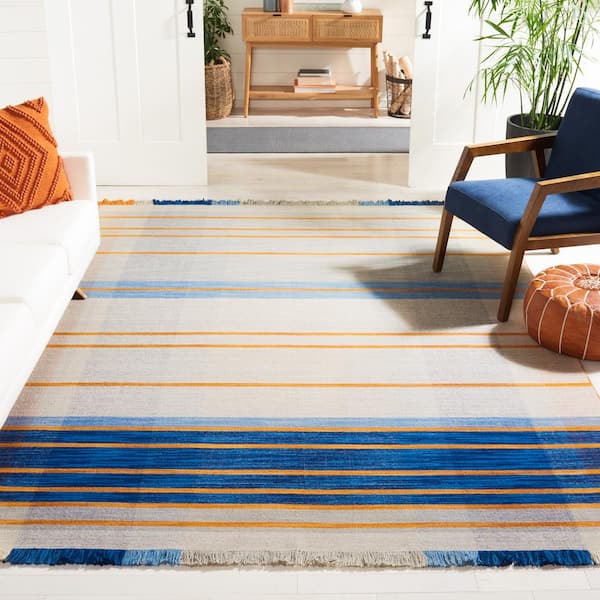 Beige & White Striped Rug  Entryway Rugs by Nickel Designs