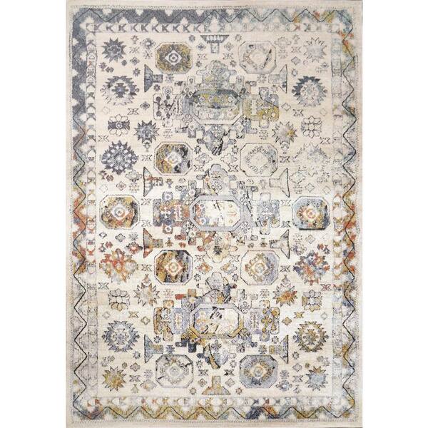 Dynamic Rugs Mabel 5 ft. 2 in. X 7 ft. Ivory/Multi Oriental Indoor Area Rug