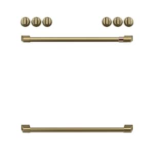 Range Handle and Knob Kit in Brushed Brass
