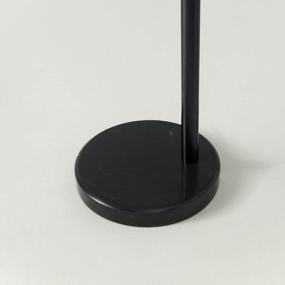 Trilage Black Adjustable 3-Light LED Floor Lamp with Fabric Shades