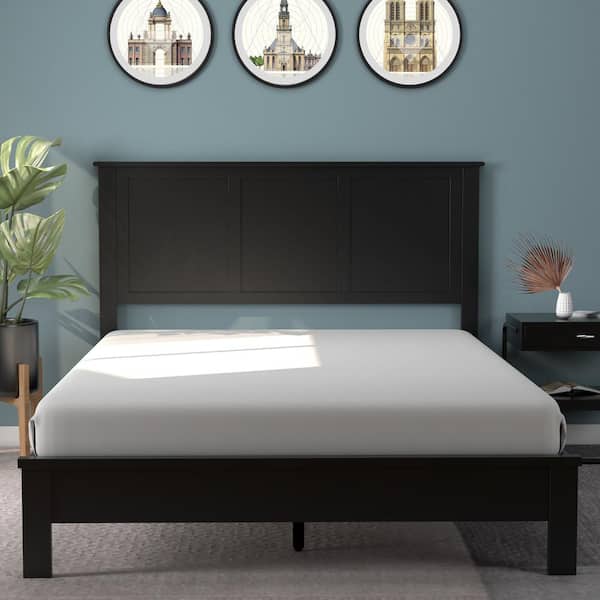Black wood headboard king sales