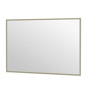 55 in. W x 36 in. H Rectangle Aluminum Alloy Framed Wall Mounted Bathroom Vanity Accent Mirror in Brushed Nickel