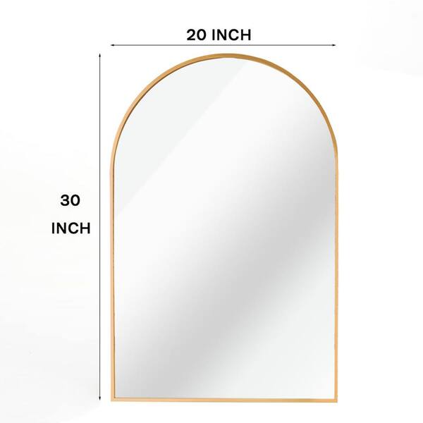 Tradrou Gold 20 in. W x 30 in. H Rectangle Metal Framed Wall