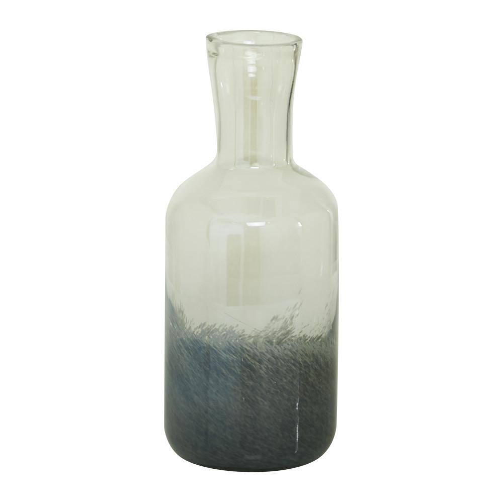 Gray Ombre Glass Coastal Table Vase, 13.2"
