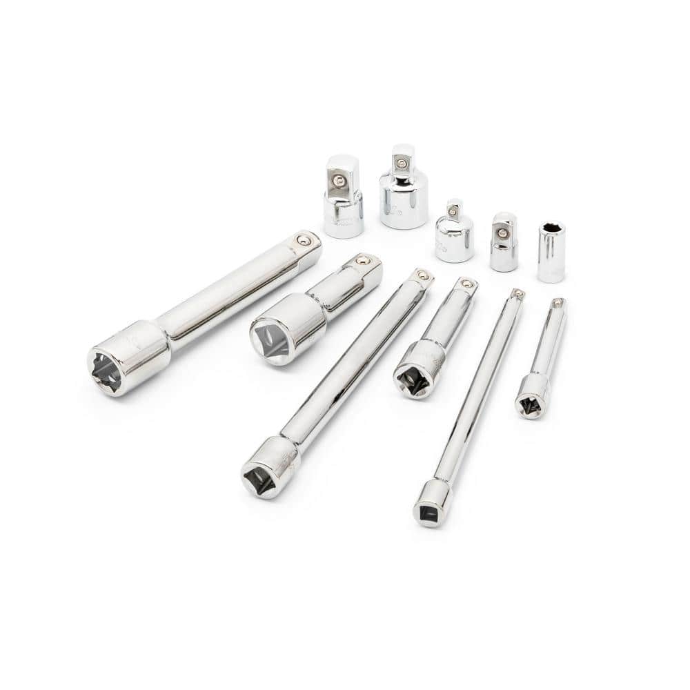 1/4 in., 3/8 in. and 1/2 in. Drive SAE and MM Extension and Adapter Set (11