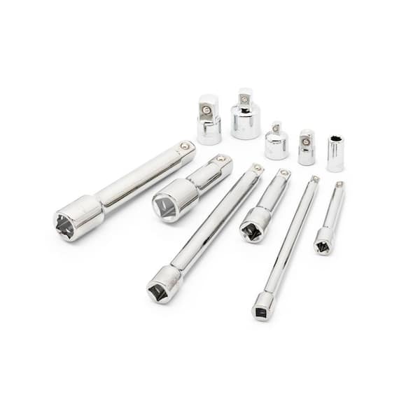 Husky 1/4 in., 3/8 in. and 1/2 in. Drive SAE and MM Extension and Adapter Set (11-Piece)