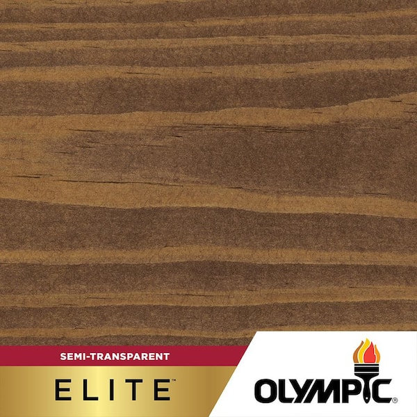 Olympic Elite 1 gal. Oxford Brown Semi-Transparent Exterior Wood Stain and Sealant in One