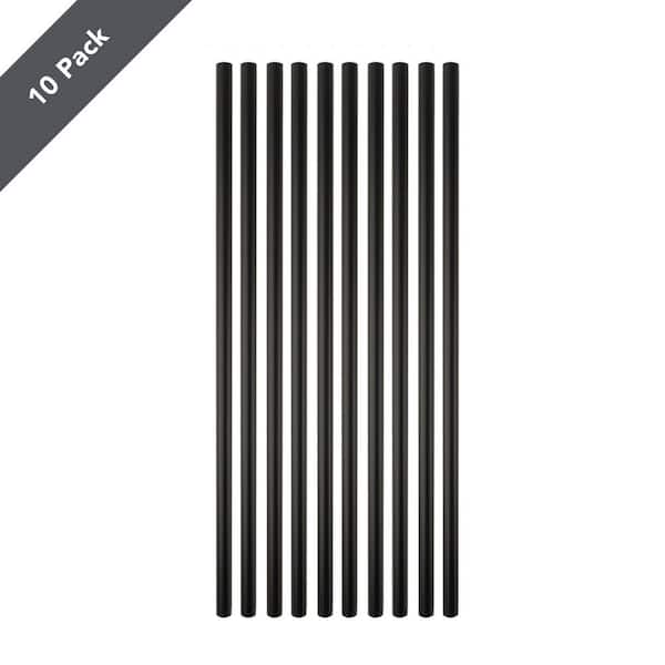Deckorators 26 in. x .75 in. Textured Black Aluminum Round Classic Baluster (10-Pack)