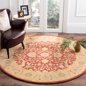 Antiquity Rust 6 ft. x 6 ft. Round Border Area Rug