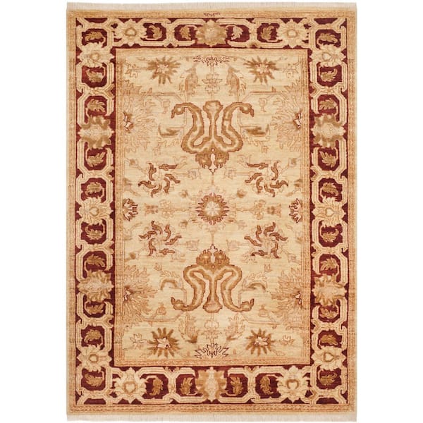Peshawar 4 ft. x 6 ft. Ivory/Red Oriental Area Rug