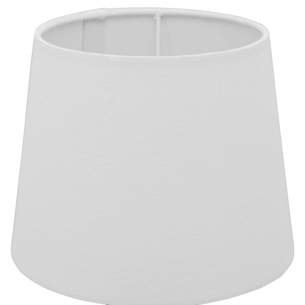 Set of 2 Gold Metal Table Lamps with White Fabric Drum Shades