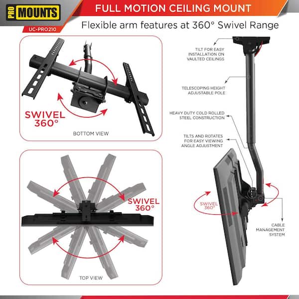 Apex by Promounts Medium TV Ceiling Mount for 24-55 in. Apex by Promounts Medium TV Ceiling Mount for 24-55 in.