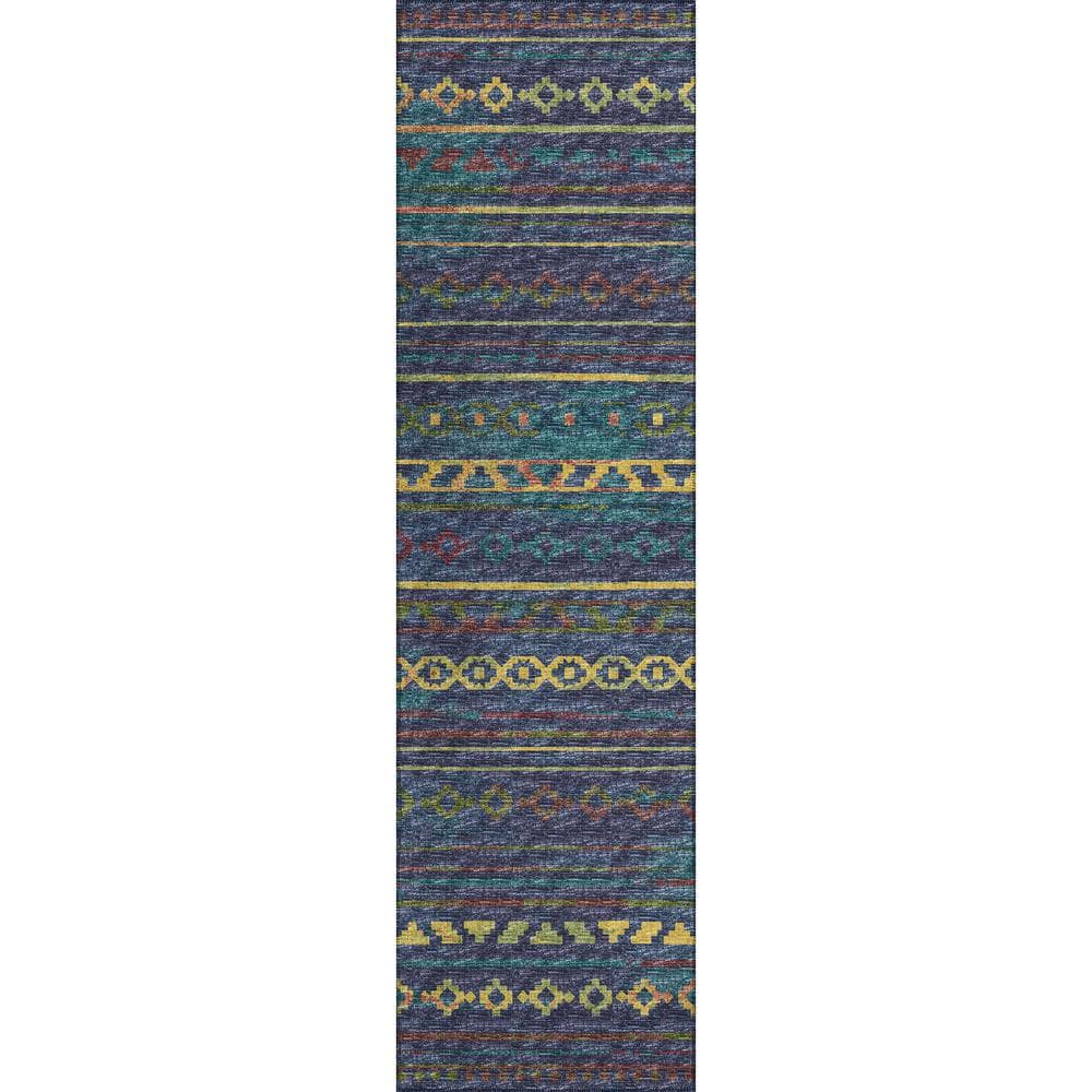 Yuma Multi 2 ft. 3 in. x 7 ft. 6 in. Geometric Indoor/Outdoor Washable Area