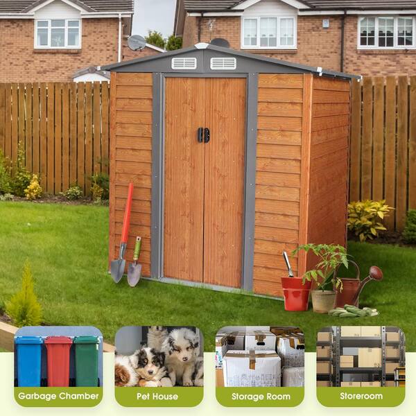 Metal Outdoor Storage Shed Kit Garden Backyard Toolshed House Waterproof 3 Size 