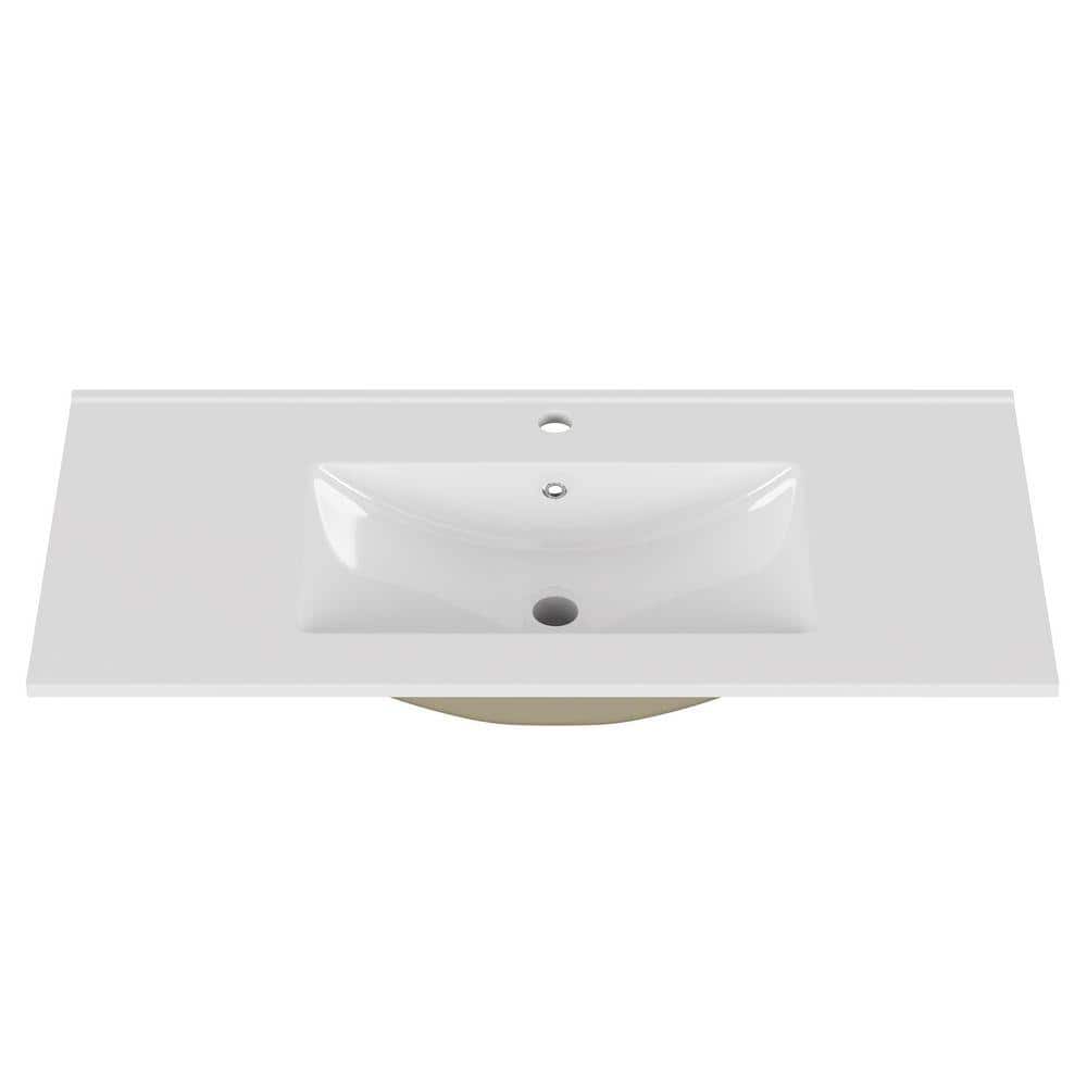 Sarlai 36 in. W x 19 in. D Porcelain Ceramic Single Bowl Bath