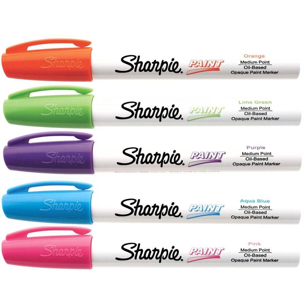 Bright Colors Sharpie Oil-Based Paint Markers Medium Point 5 Count -... 