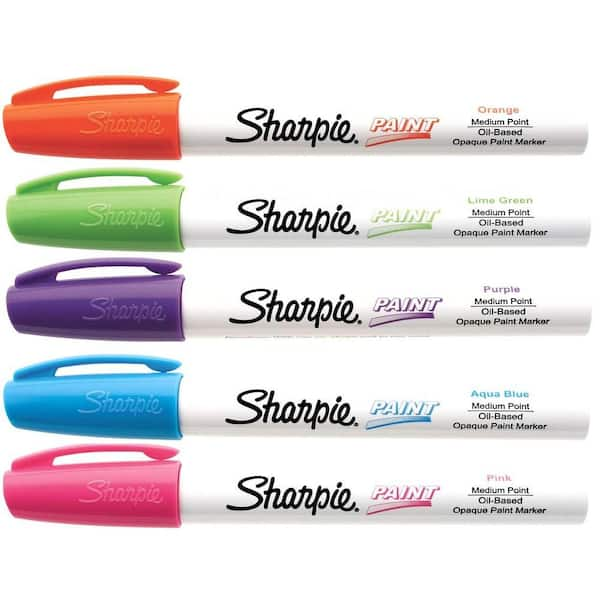 Sharpie Fashion Colors Medium Point Oil Based Paint Marker 5 Pack 1770459 The Home Depot