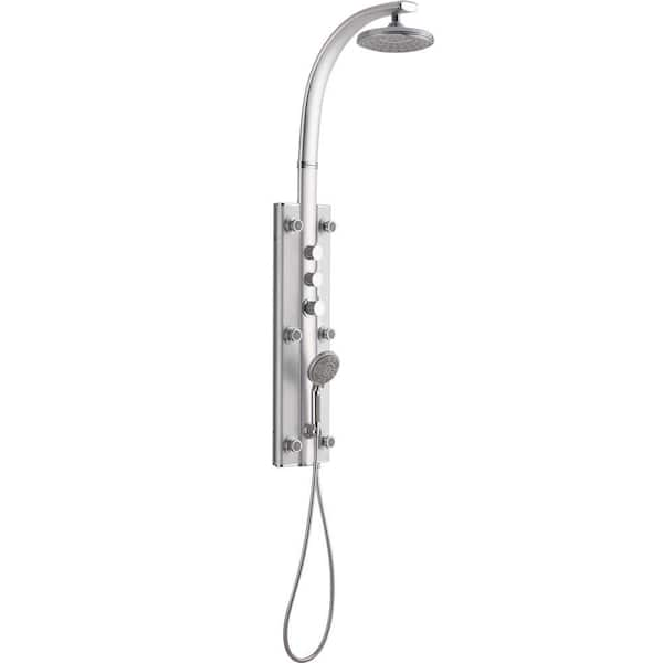 DreamLine 55.5 in. Rainfall 6-Jet Shower System in Satin