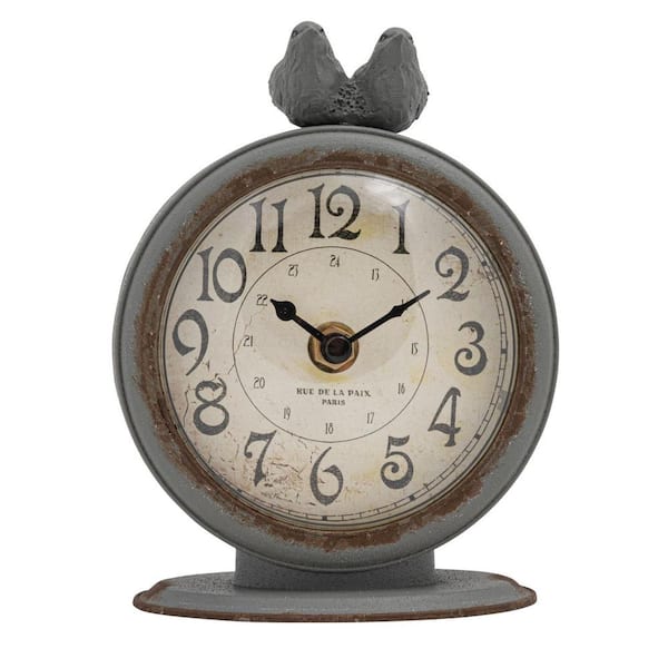 Storied Home Two Birds Round Table Clock DA3835 - The Home Depot