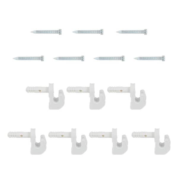 Fixed Mount White Drywall Back Wall Shelf Clips (7-Pack)