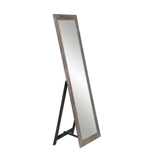 BrandtWorks Weathered Gray Freestanding Full Length Mirror 21.5 in. W x