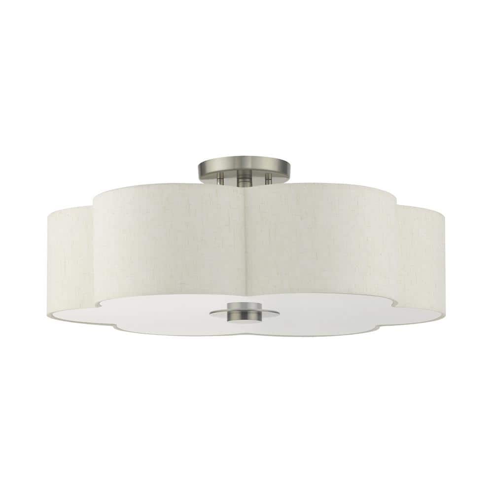 Solstice 22" Brushed Nickel 5-Light Semi-Flush Mount