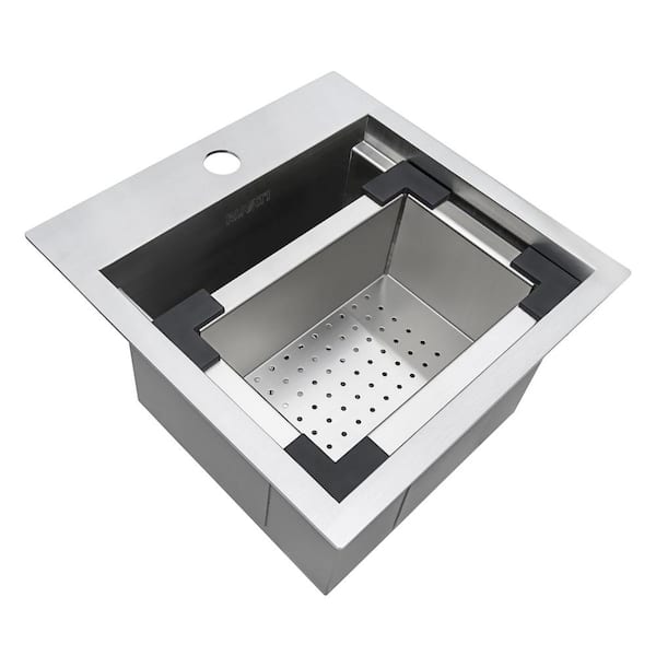 Ruvati Merino Drop-In 21-in x 20-in Stainless Steel Single Bowl Workstation  Kitchen Sink in the Kitchen Sinks department at