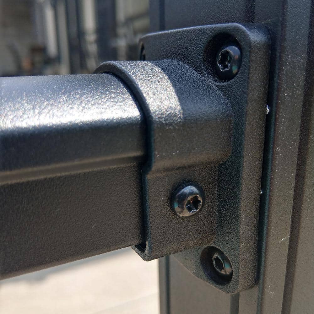 Stanford Black Textured Plastic Straight Railing Bracket Kit (4-Piece)