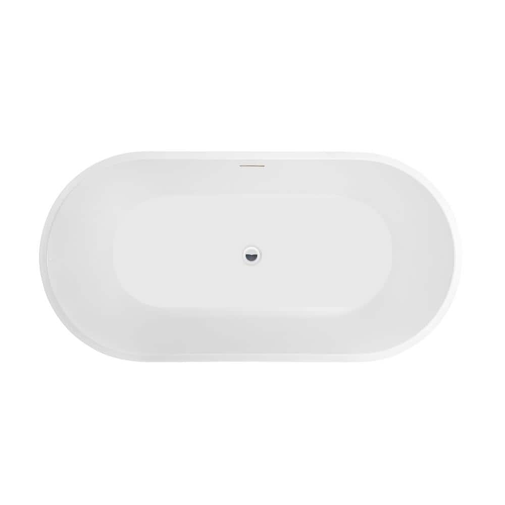 Iris 59" White Freestanding Acrylic Soaking Bathtub