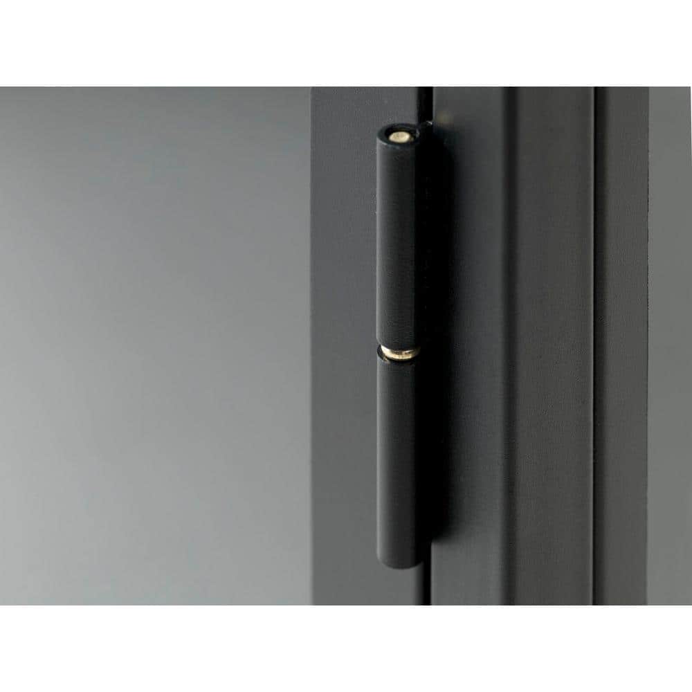 67" Black Metal and Glass 4-Door Sideboard