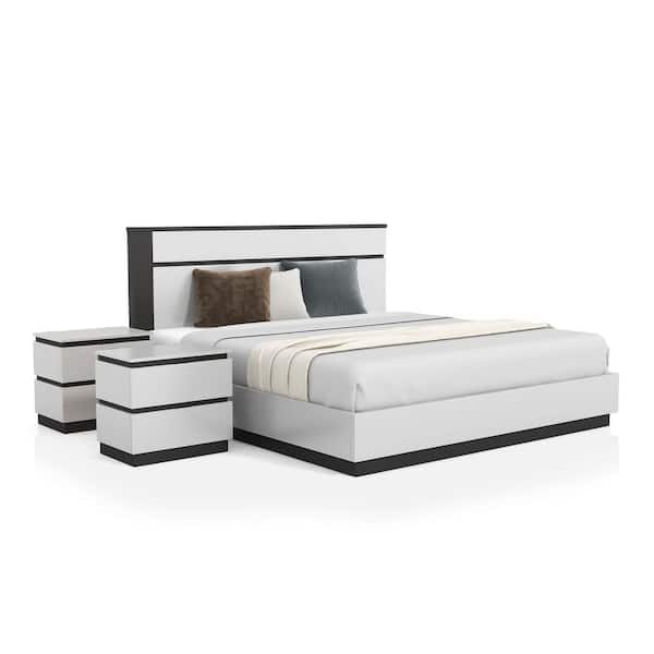 Furniture of America Summit Run 3-Piece White Wood Eastern King Bedroom Set