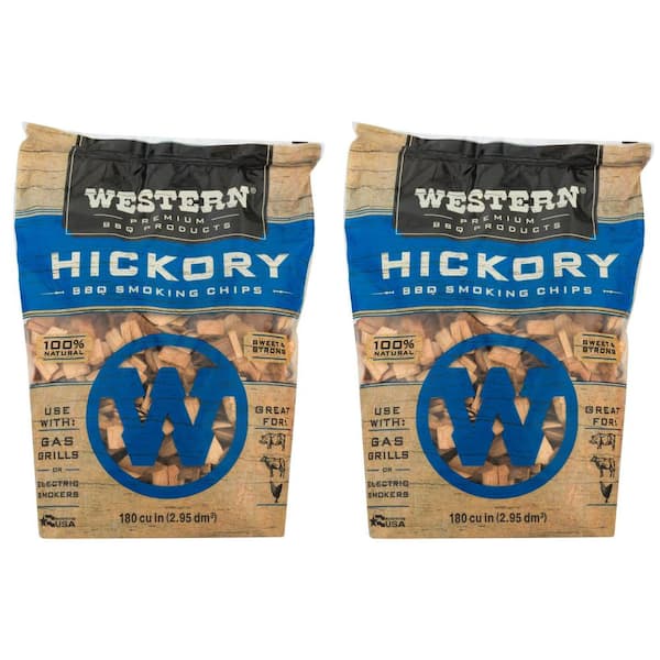 DURAFLAME Premium BBQ 180 cu. in. Hickory BBQ Grilling Smoking Wood Chips (2-Pack)