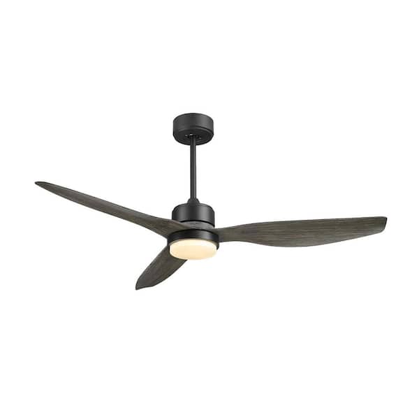 52 in. Integrated LED Light Indoor Gray Finished Reversible Smart Ceiling Fan with Remote Control And 6-Speed DC Motor