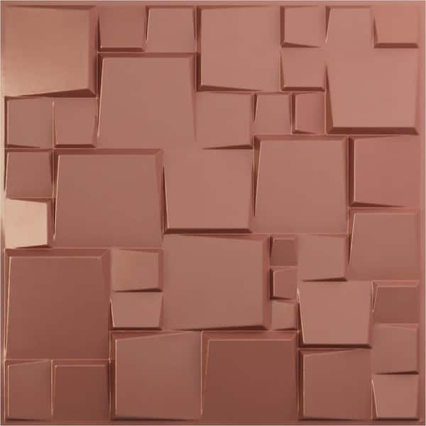 Ekena Millwork 19 5/8 in. x 19 5/8 in. Modern Square EnduraWall Decorative 3D Wall Panel, Champagne Pink (12-Pack for 32.04 Sq. Ft.)
