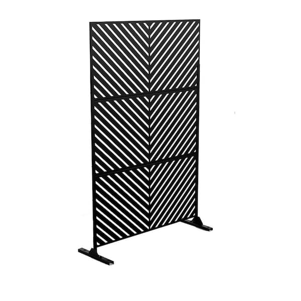 Tidoin 6.33 ft. H x 3.93 ft. W Black Laser Cut Privacy Mesh Screening Garden Metal Fence Panel