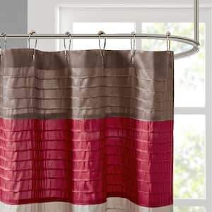 Amherst Red 72 in. Faux Silk Shower Curtain