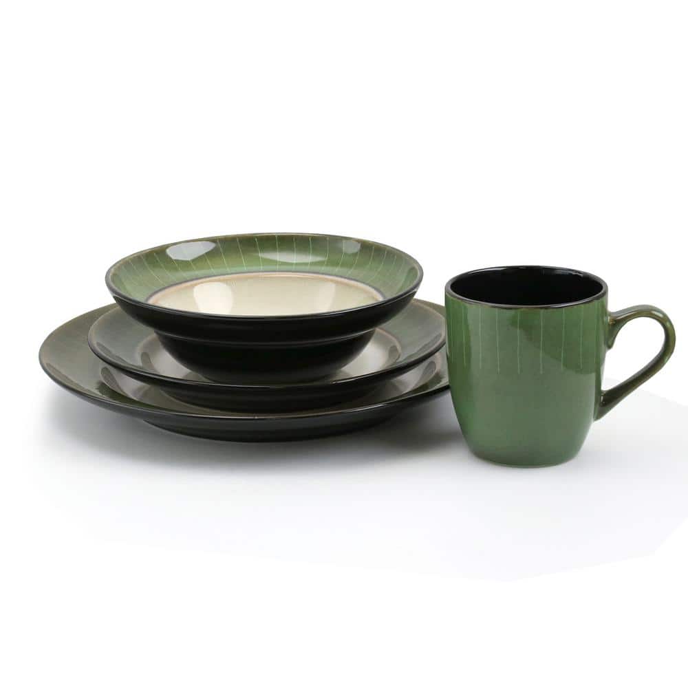 Grand Jade 16-Piece Ceramic Dinnerware Set for 4