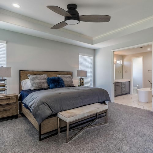 Thibault 44 in. Color Changing Integrated LED Indoor Matte Black 10-Speed DC Ceiling Fan with Light Kit/Remote Control CARRO Ceiling Fans With Lights