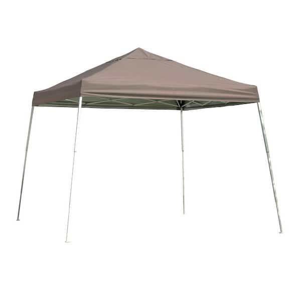 ShelterLogic 12 ft. W x 12 ft. D Sports Series Slant-Leg Pop-Up Canopy in Desert Bronze with 4-Position-Adjustable Steel Frame