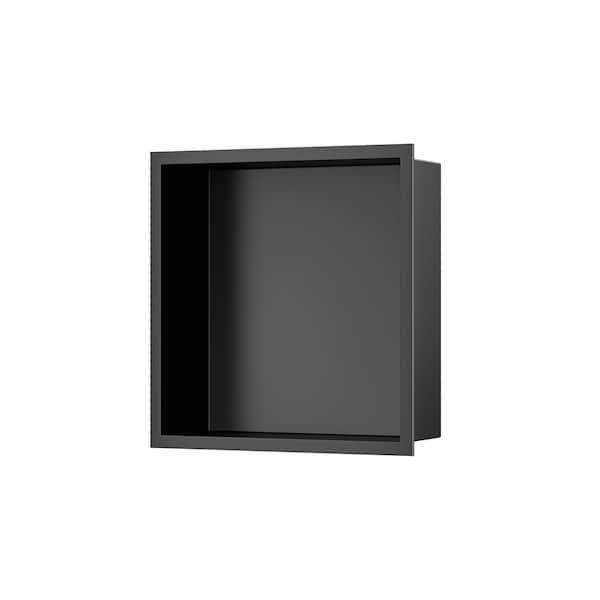 Simple Project 12 in. W x 12 in. H x 4 in. D Stainless Steel Shower Niche in Matte Black