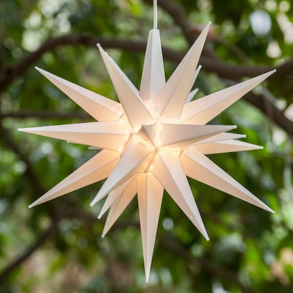 Kringle Traditions 14 in. Illuminated LED White Holiday Moravian Star